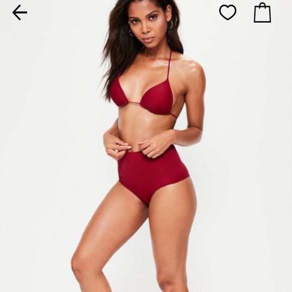 burgundy high waisted bikini bottoms